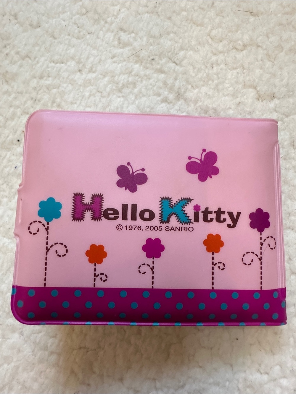 Vintage Hello Kitty Pink Floral Butterfly Tablet Folio vinyl Wallet - Picture 3 of 6